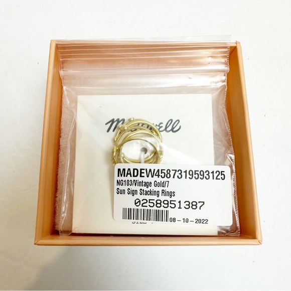 Madewell | Gold Tone Five-Piece Solar Stacking Ring Set - Picture 4 of 5